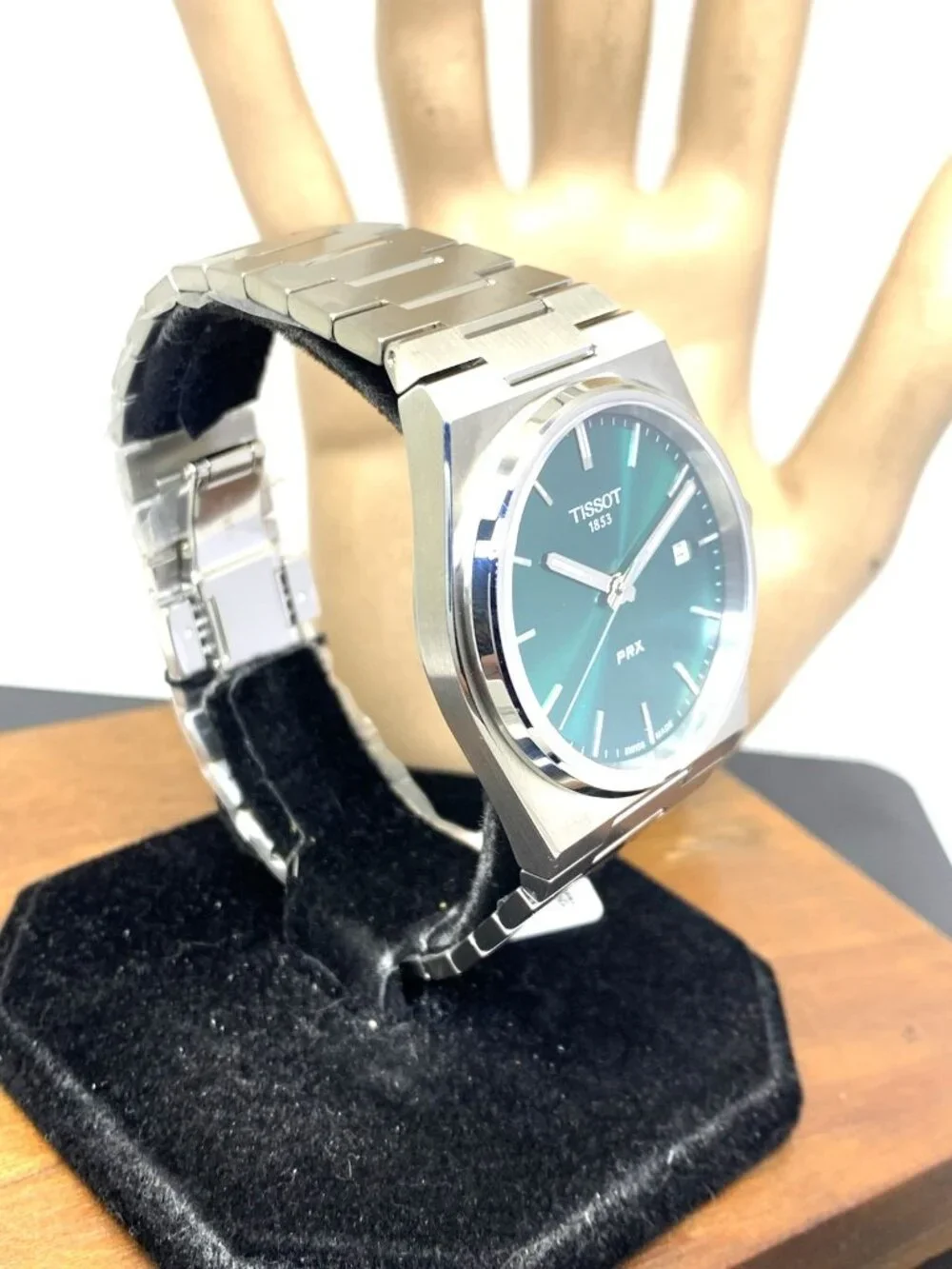 Tissot PRX Men's Watch Swiss Quartz Green Dial Silver Steel 40mm T1374101109100